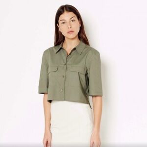 Equipment Cropped Button Down Shirt